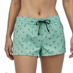 Patagonia Teal Patterned Stretch Planing Micro Shorts